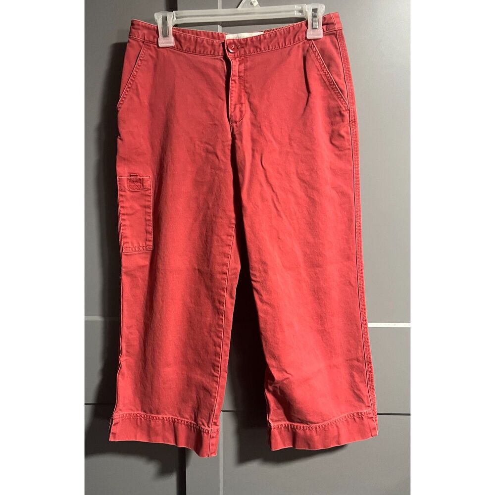 Eddie Bauer Women's Outdoor Outfitter 100% Cotton Colored Pants Capri Red Size 4
